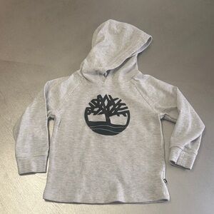 Timberland Light Gray Kids Hoodie with Logo